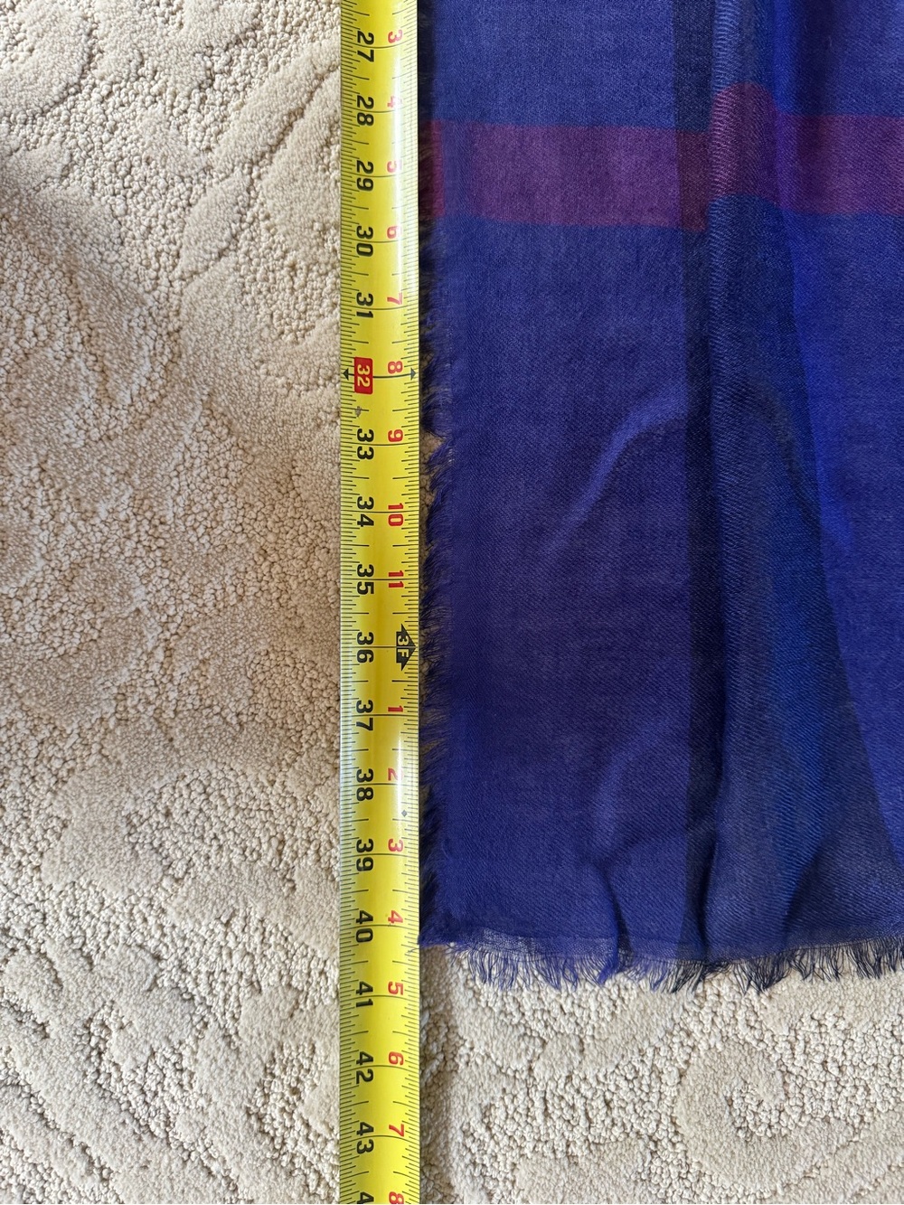 Burberry Blue & Purple Mega Check Wool Scarf Wrap 100cm x 100cm - NWT - Picture 9 of 10